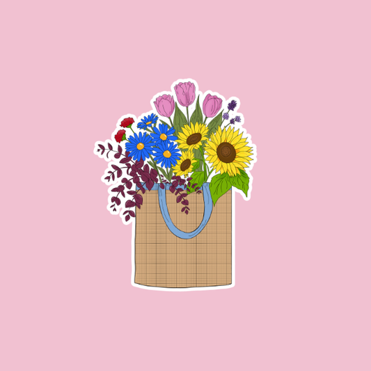 Blooming Tote Vinyl Sticker