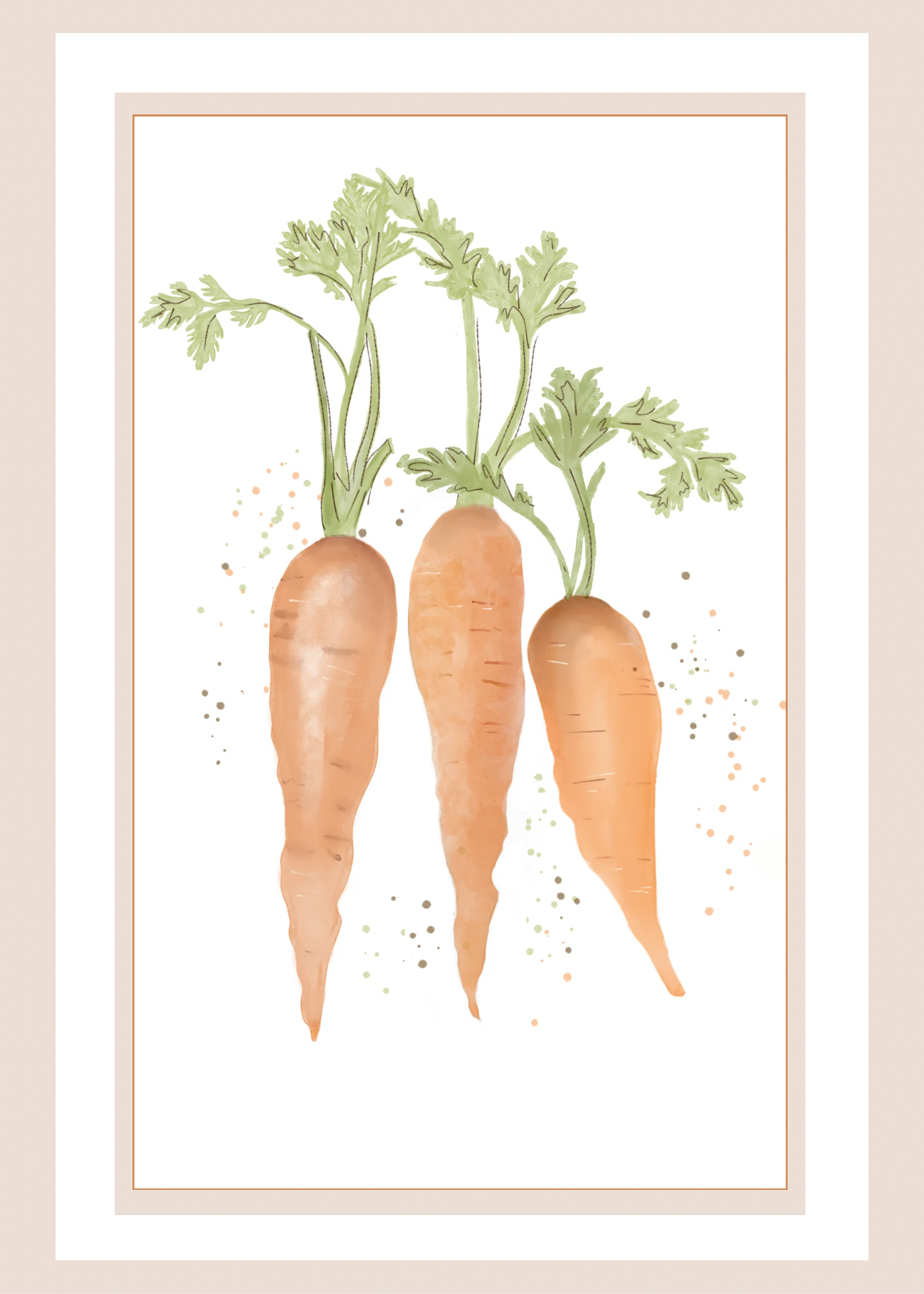 Watercolor Carrots Art Print