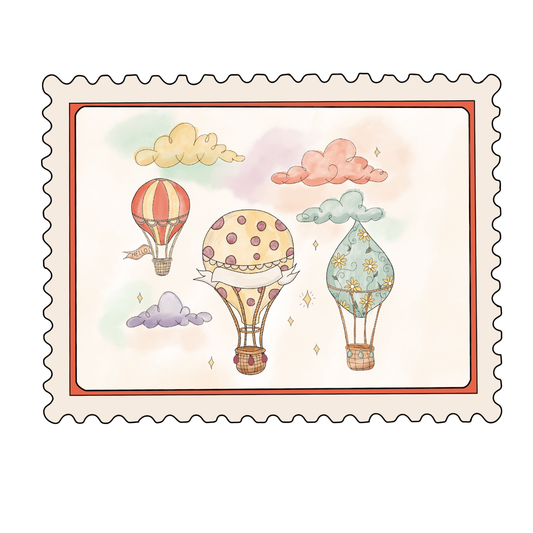 Whimsy Balloon Postage Vinyl Sticker