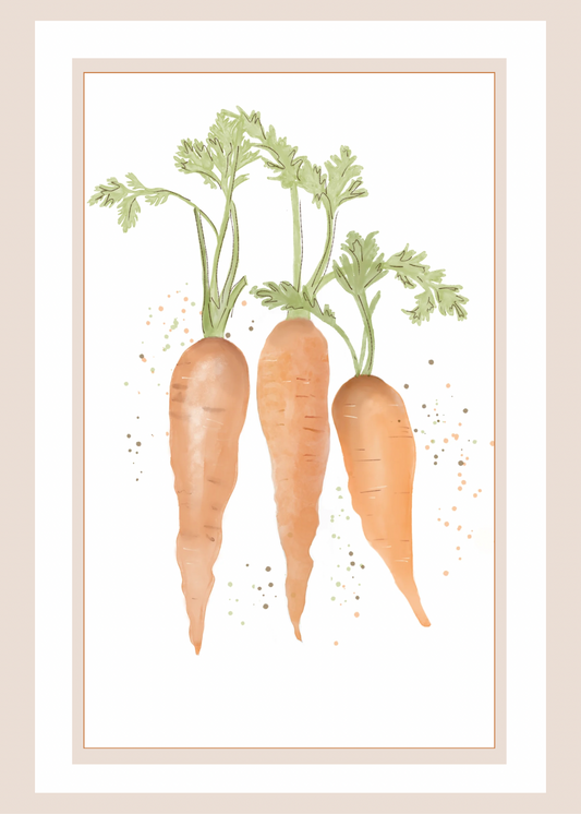 Watercolor Carrots Art Card