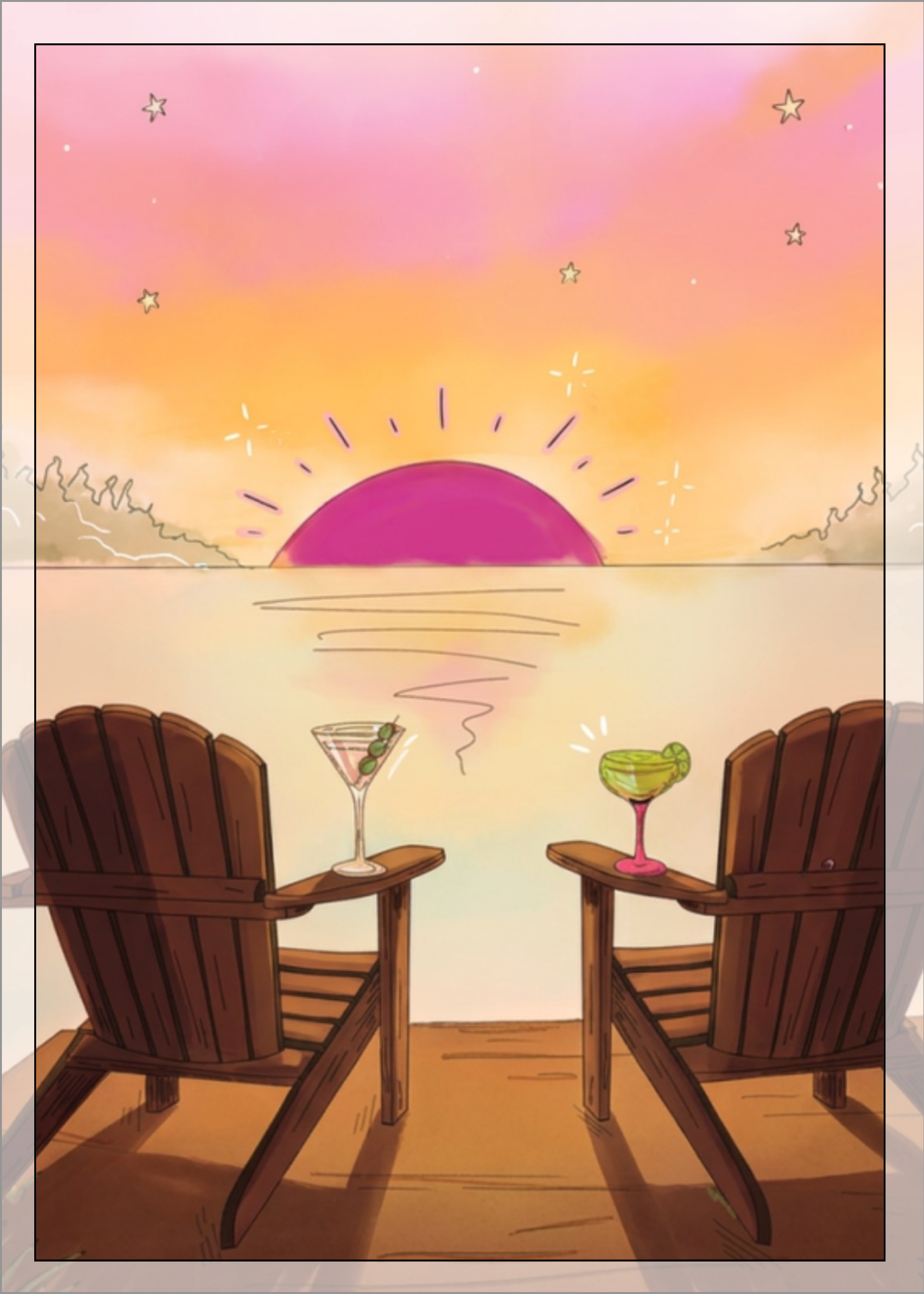 Sunset Sips Art Print